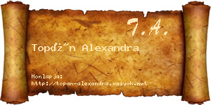 Topán Alexandra névjegykártya